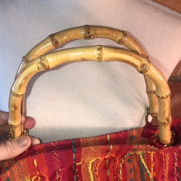 Multicolor bamboo handles handbag NWOT - Picture 4 of 5
